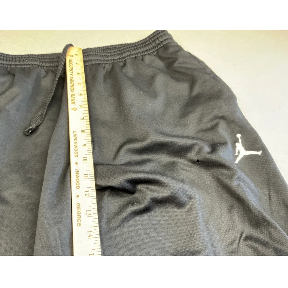 Jordan Black Athletic Sweatpants Jumpman Logo Wide Leg Drawstring Mens L